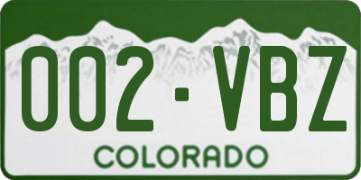 CO license plate 002VBZ