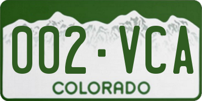 CO license plate 002VCA