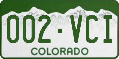 CO license plate 002VCI