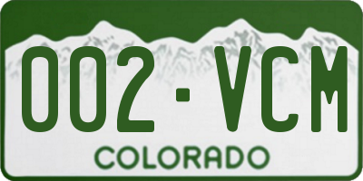 CO license plate 002VCM