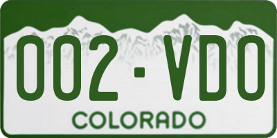 CO license plate 002VDO