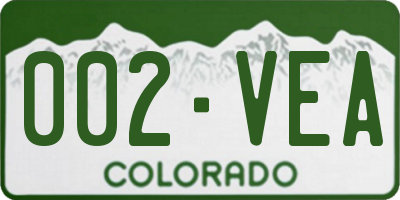 CO license plate 002VEA