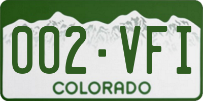 CO license plate 002VFI