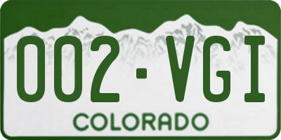 CO license plate 002VGI