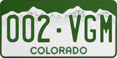 CO license plate 002VGM