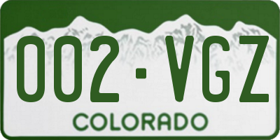 CO license plate 002VGZ