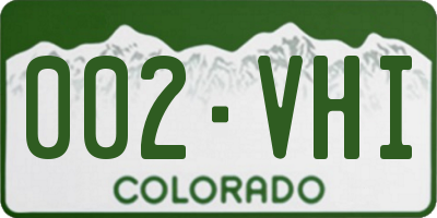 CO license plate 002VHI