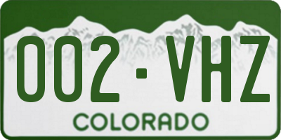CO license plate 002VHZ