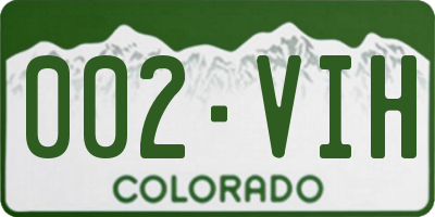 CO license plate 002VIH