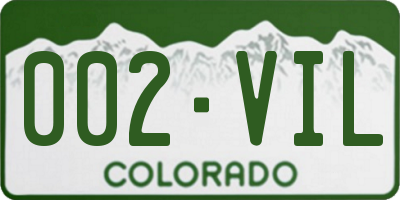CO license plate 002VIL