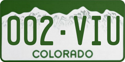 CO license plate 002VIU