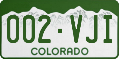 CO license plate 002VJI