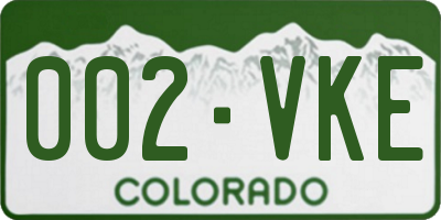 CO license plate 002VKE