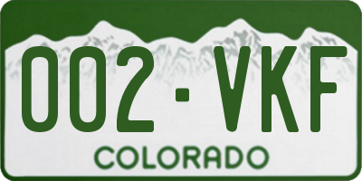 CO license plate 002VKF