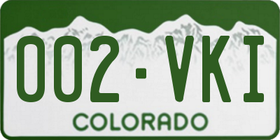 CO license plate 002VKI