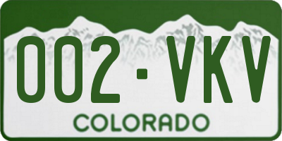 CO license plate 002VKV