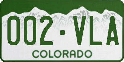 CO license plate 002VLA