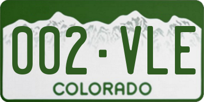 CO license plate 002VLE
