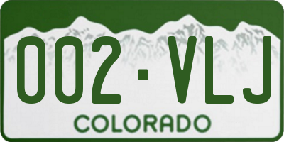 CO license plate 002VLJ