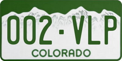 CO license plate 002VLP