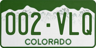 CO license plate 002VLQ
