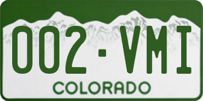 CO license plate 002VMI