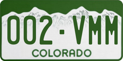 CO license plate 002VMM