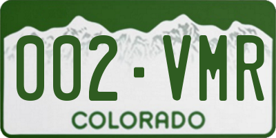 CO license plate 002VMR