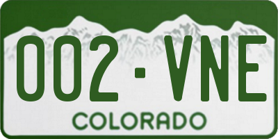 CO license plate 002VNE