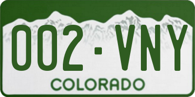 CO license plate 002VNY