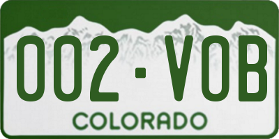 CO license plate 002VOB