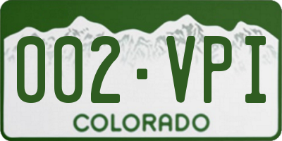 CO license plate 002VPI