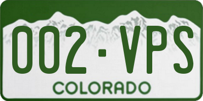 CO license plate 002VPS