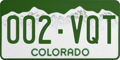 CO license plate 002VQT