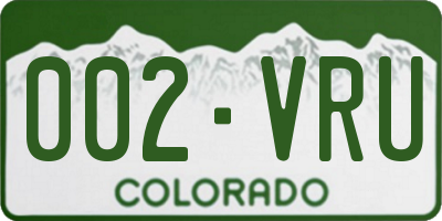 CO license plate 002VRU