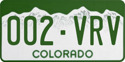 CO license plate 002VRV