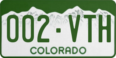 CO license plate 002VTH