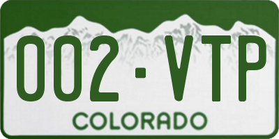 CO license plate 002VTP
