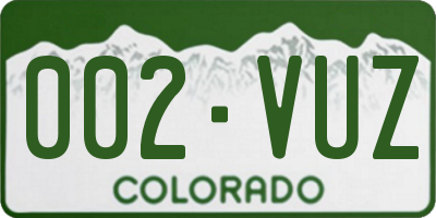 CO license plate 002VUZ