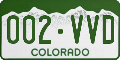 CO license plate 002VVD
