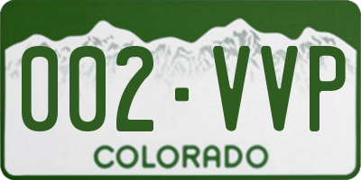 CO license plate 002VVP