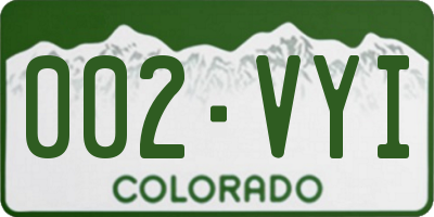 CO license plate 002VYI