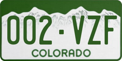 CO license plate 002VZF