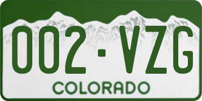 CO license plate 002VZG