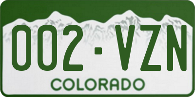 CO license plate 002VZN