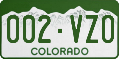 CO license plate 002VZO