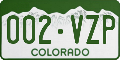 CO license plate 002VZP