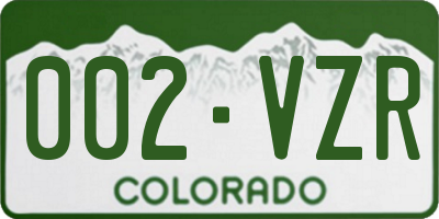 CO license plate 002VZR