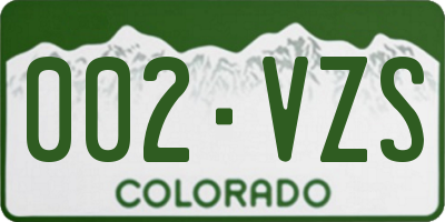 CO license plate 002VZS