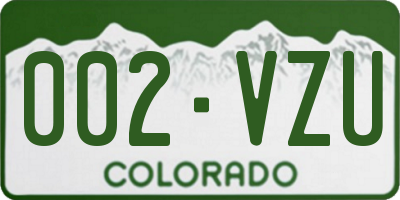 CO license plate 002VZU